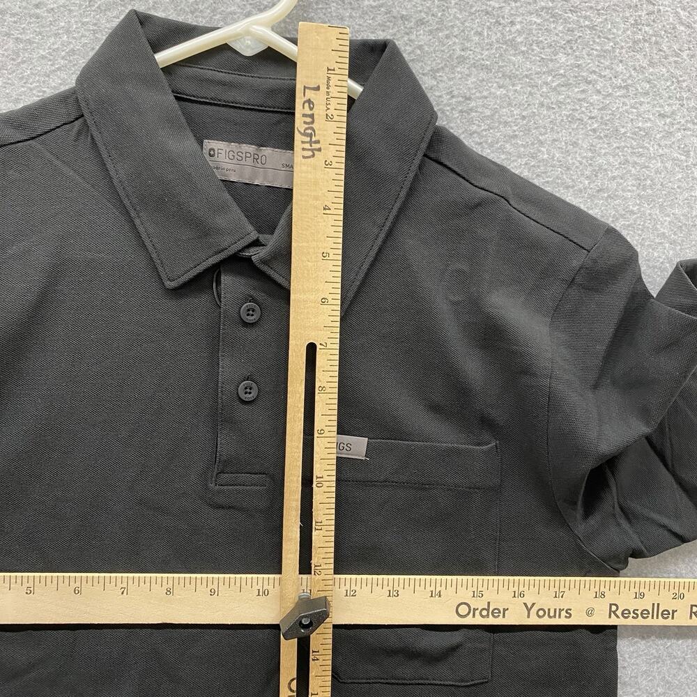 FIGS PRO Men’s Small Black Technical Pique Scrub Polo NWT Pima Cotton M22WW1004 - Picture 12 of 15